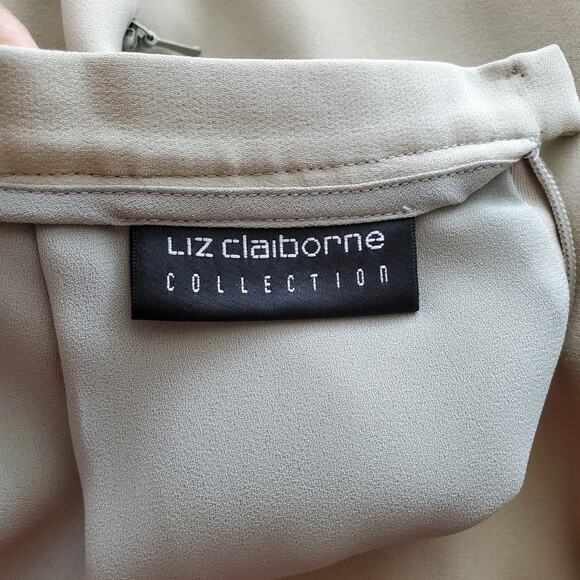 Liz Claiborne Collection Vintage Tan Silk Straight Pencil Skirt 16 - Picture 7 of 8